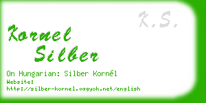 kornel silber business card