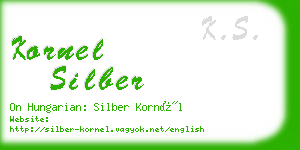 kornel silber business card